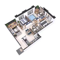 Nexus Prime Square Moshi 3 BHK Floor Plan Image
